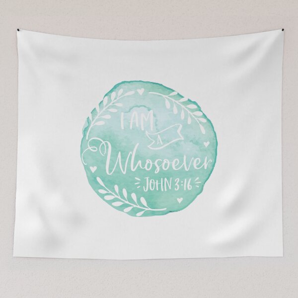 Item preview, Watercolor Christian Design - I am a Whosoever John 3:16 designed and sold by palmsandprints2.