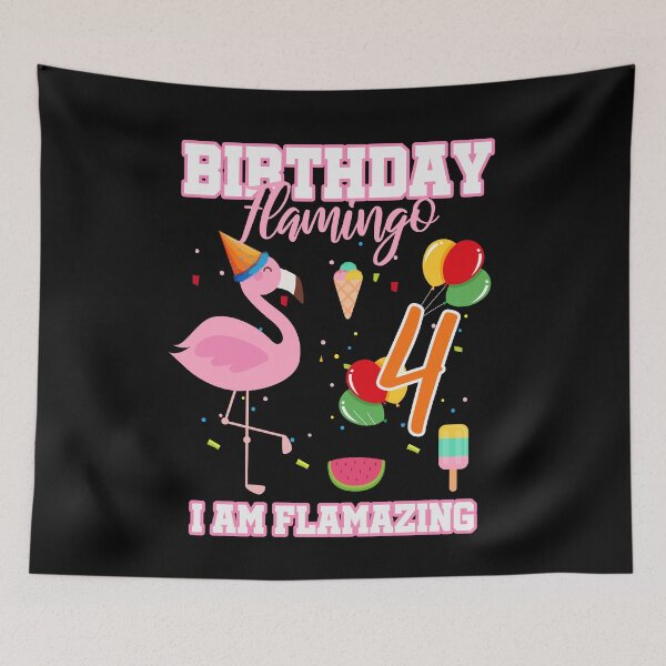 Item preview, Kids Flamingo Birthday Party Flamazing 4 years designed and sold by NeXore.
