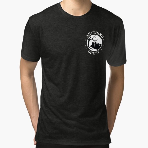 Anything Ghost Graveyard Logo (for dark background or material only) Tri-blend T-Shirt