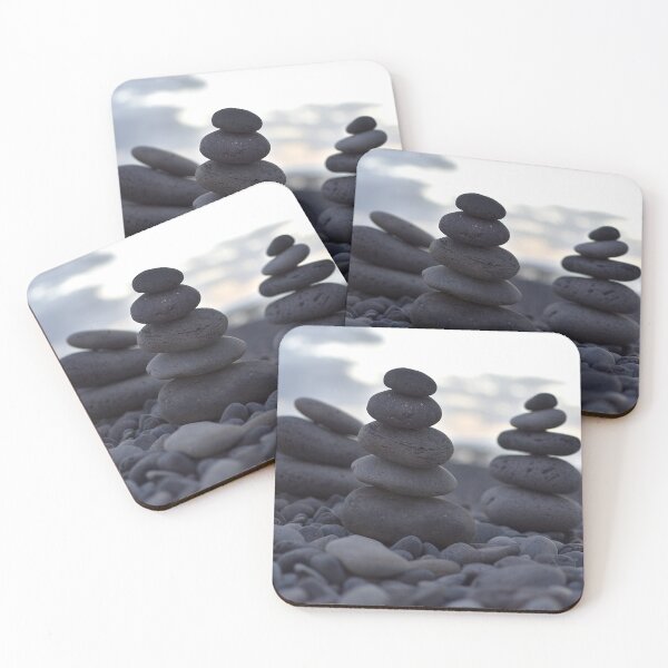 Item preview, Stone Stacks on the beach on the beautiful island of Tenerife, Spain. designed and sold by Duncan Day.
