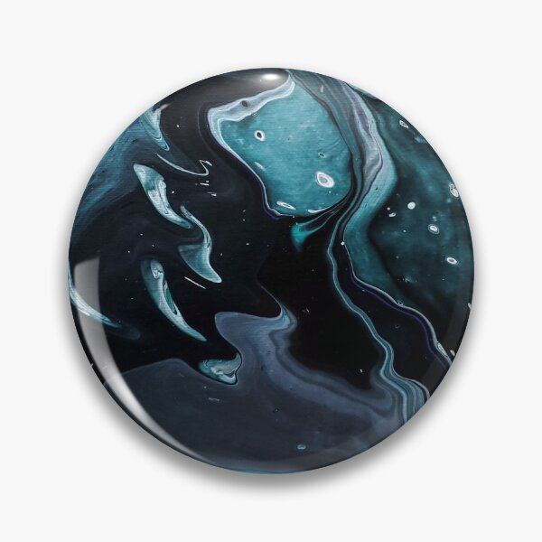 Item preview, Ghosts - Black Gray White Teal Acrylic Pour designed and sold by dnacademic.