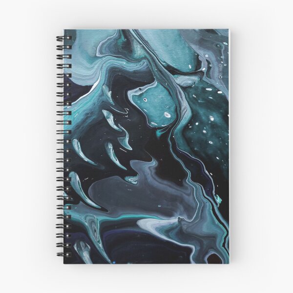 Item preview, Ghosts - Black Gray White Teal Acrylic Pour designed and sold by dnacademic.
