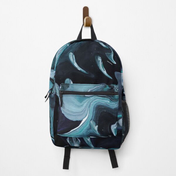 Item preview, Ghosts - Black Gray White Teal Acrylic Pour designed and sold by dnacademic.
