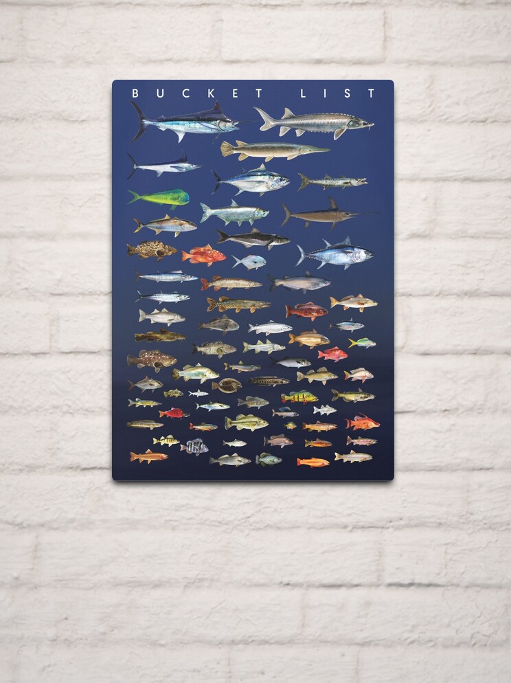 Fishing Poster Bucket List Metal Print for Sale by William Lee