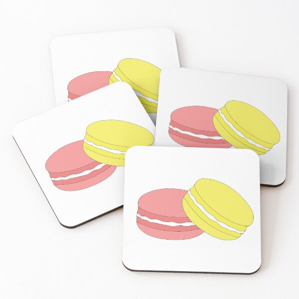 Item preview, French yellow and pink macarons designed and sold by VictoriaDemart.