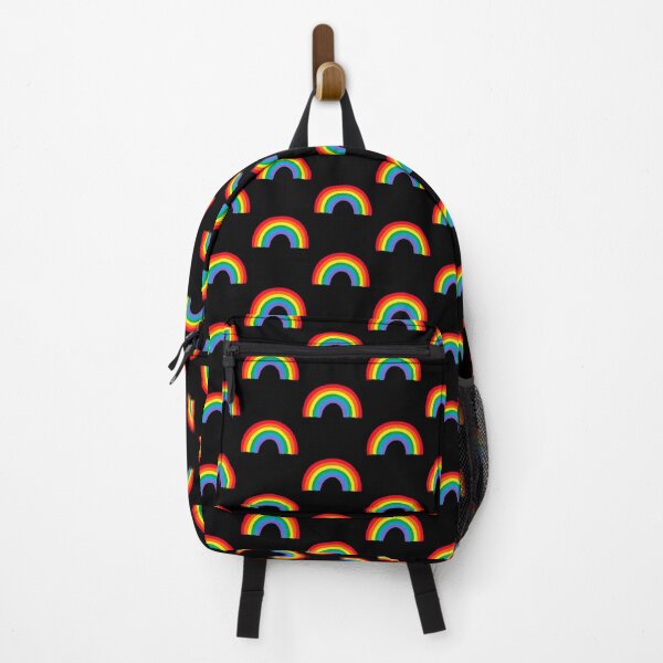 Rainbow on Black Background Backpack