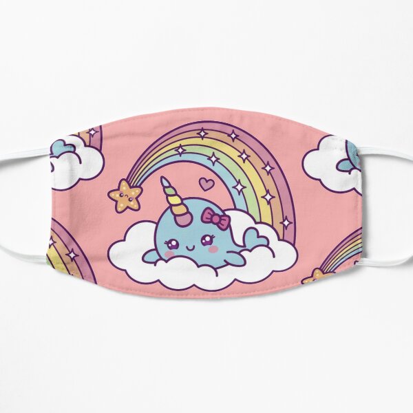 Unicorn Narwhal Girl Dreams On Cloud With Rainbow Mask