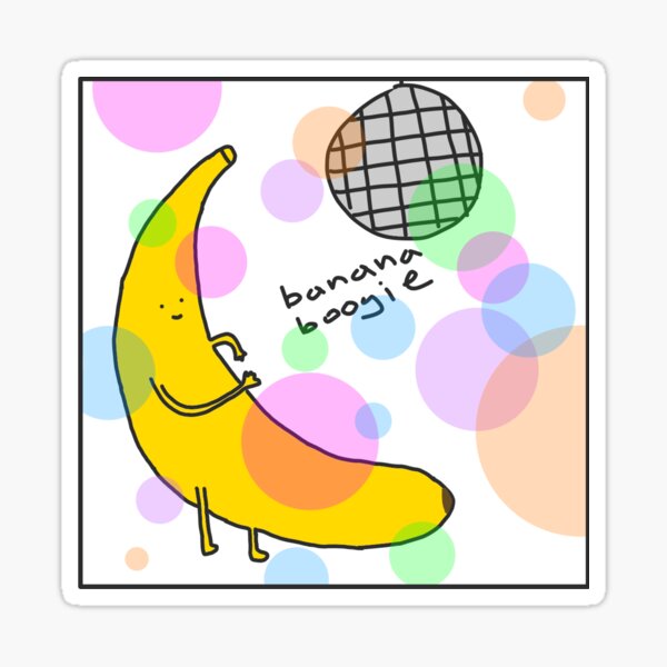 "banana boogie" Sticker by Blah246 Redbubble