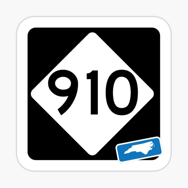 North Carolina State Route 910 (Area Code 910) Sticker