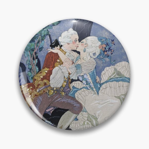 Aperçu de l'œuvre HD. Secret kiss, by Georges Barbier (1882-1932) High resolution créée et vendue par LORD H.D..