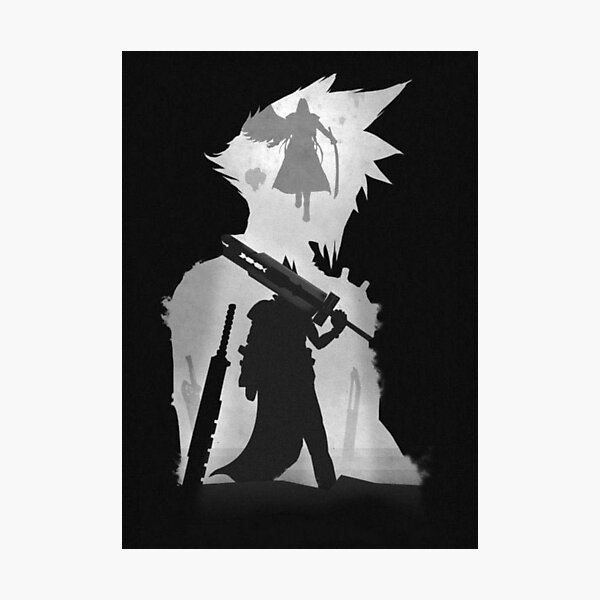 Item preview, Cloud Strife & Sephiroth - Final Fantasy VII - Black & White shadow  designed and sold by Nccrypt.