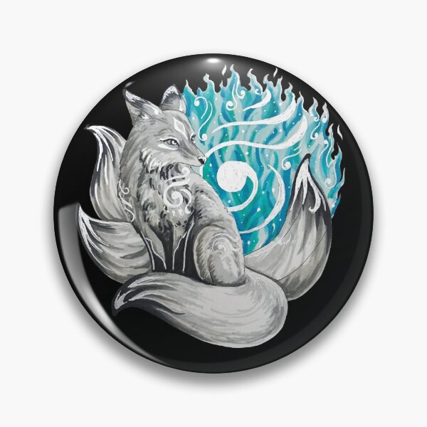 Item preview, Fox Kitsune with Blue Foxfire designed and sold by Lady-Lilac.