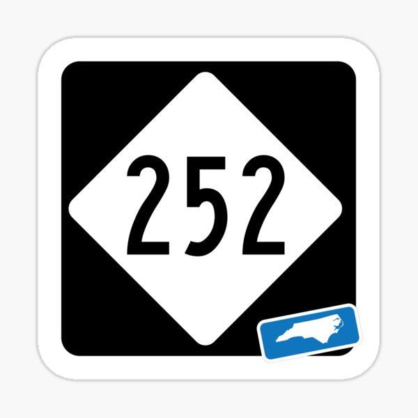North Carolina State Route 252 (Area Code 252) - Outer Banks, OBX Sticker