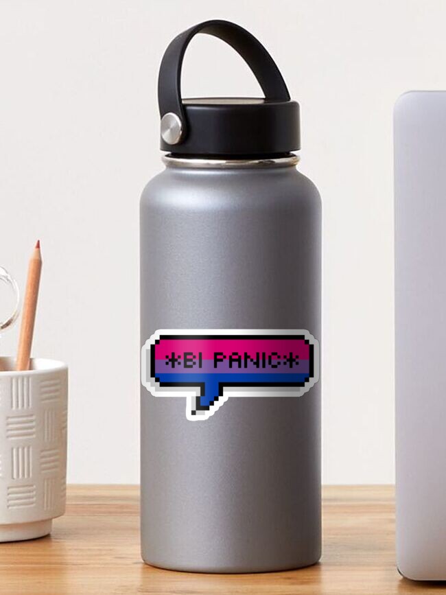 Aperçu 1 sur 3. Sticker avec l'œuvre Panique bisexuelle créée et vendue par miitsaki.