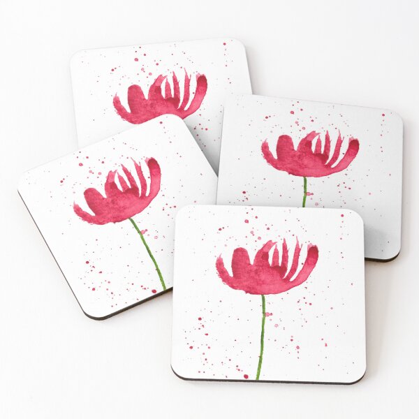 Item preview, Red flower watercolour painting  designed and sold by Monika Howarth.
