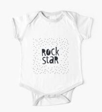MODERN POP TYPE bold black monochrome typography "rockstar"" One Piece - Short Sleeve