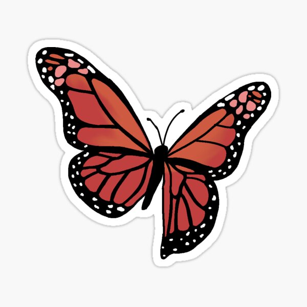 Vista previa del artículo con la obra «Mariposa monarca naranja y roja», diseñado y vendido por Sien Fay.
