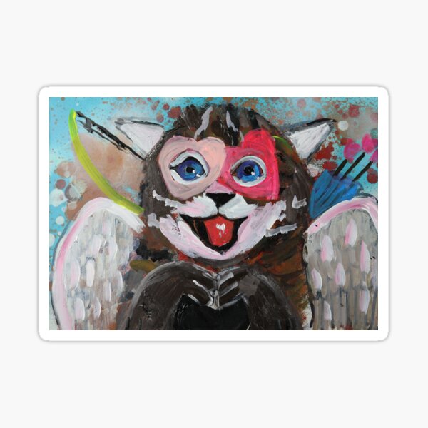 Cupid kitty Sticker