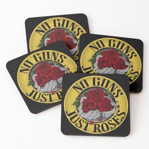 Item preview, No guns, just roses, Hand holding Roses in Rockstyle, Anti Gun Quote designed and sold by OneEyeShop.