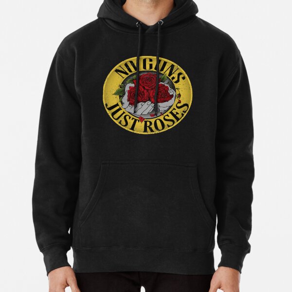 Item preview, No guns, just roses, Hand holding Roses in Rockstyle, Anti Gun Quote designed and sold by OneEyeShop.