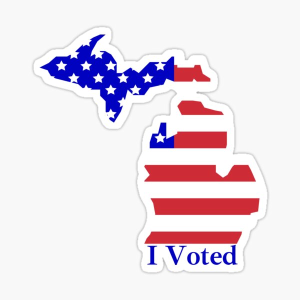 "I Voted Michigan" Sticker for Sale by Tucker22 Redbubble