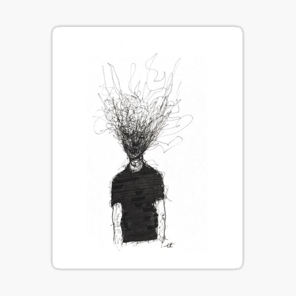"Chaotic Mind" Sticker by emilyrad | Redbubble