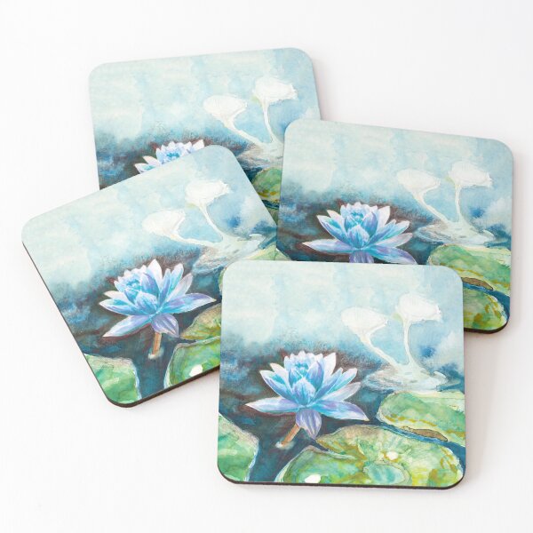 Aperçu de l'œuvre Fleur de lotus bleu dans l'eau créée et vendue par Miriam Steinau.