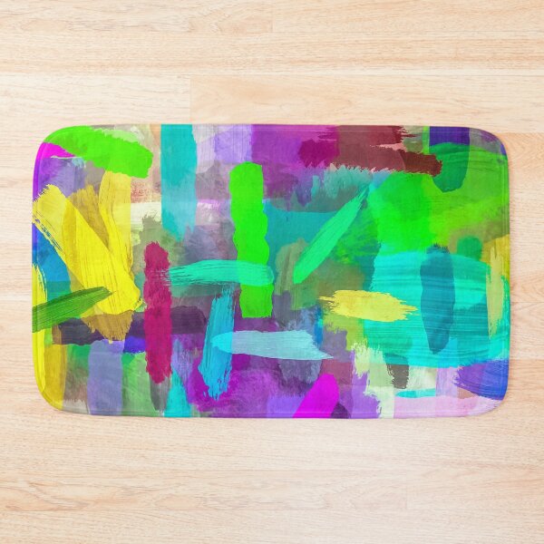 Item preview, splash brush painting texture abstract background in green blue pink purple designed and sold by Mrvell.