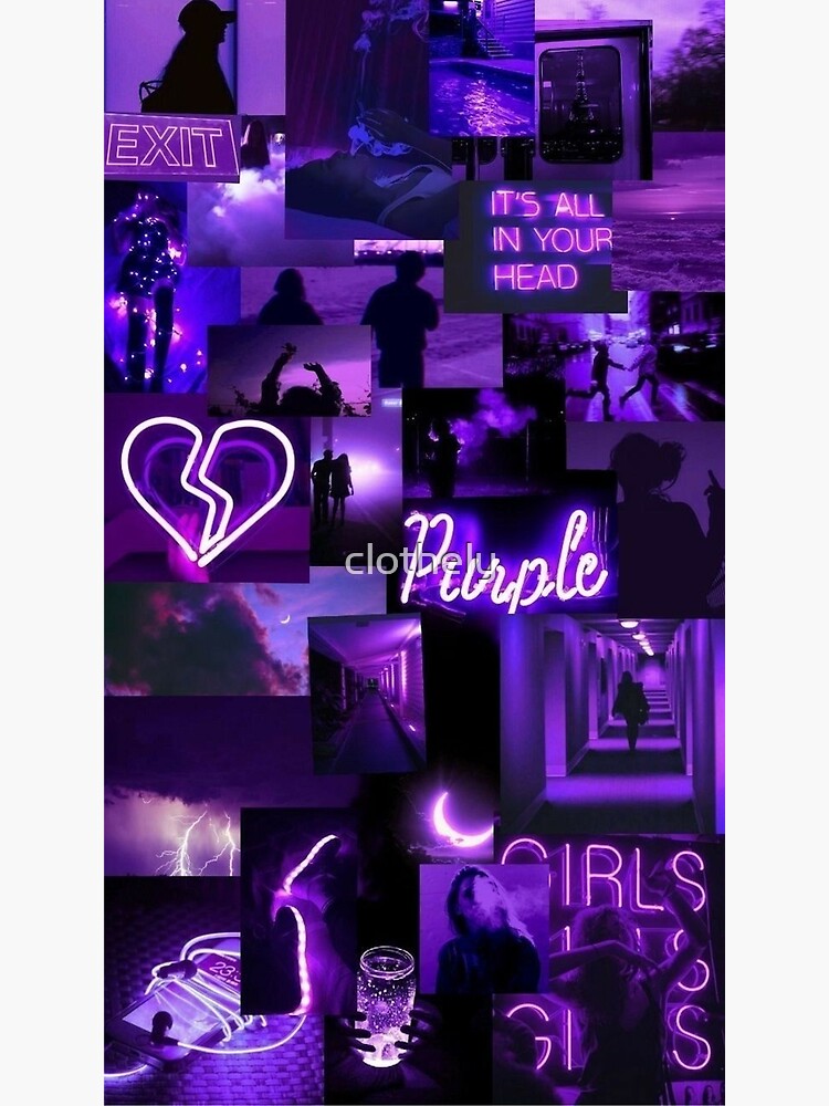 60 digitaldark Purple Aesthetic Collage Kit Dark Purple Photo