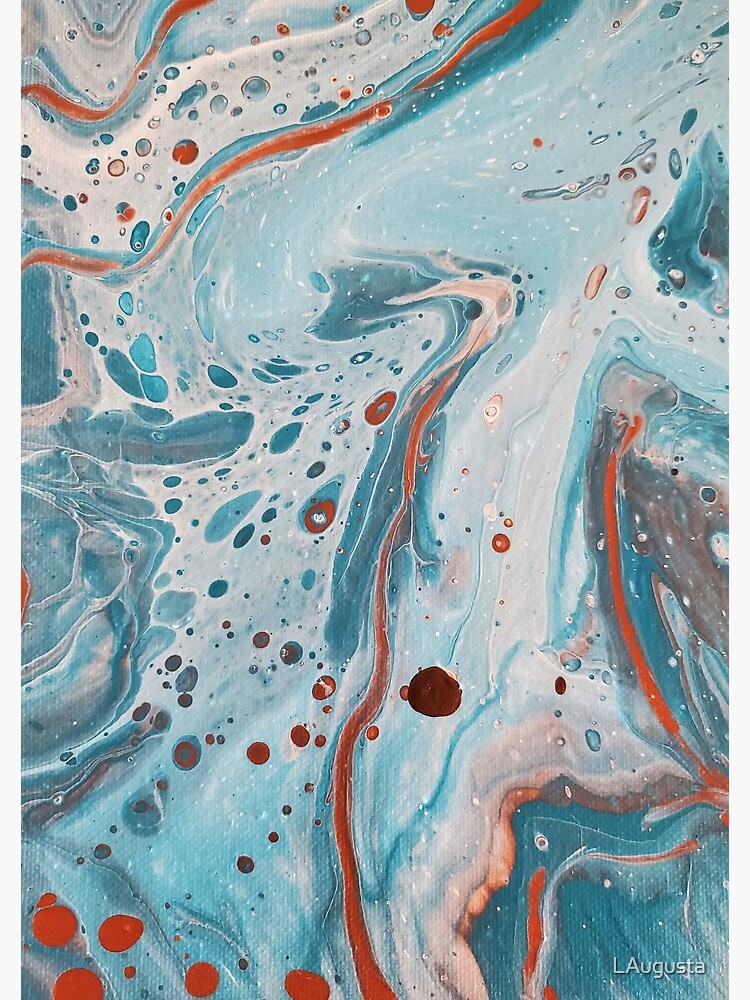 Copper Turquoise Abstract Marbling by LAugusta