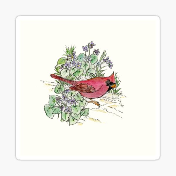 Illinois State Bird and Flower Sticker