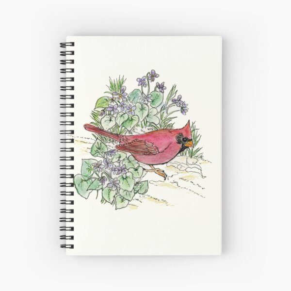 Illinois State Bird and Flower Spiral Notebook