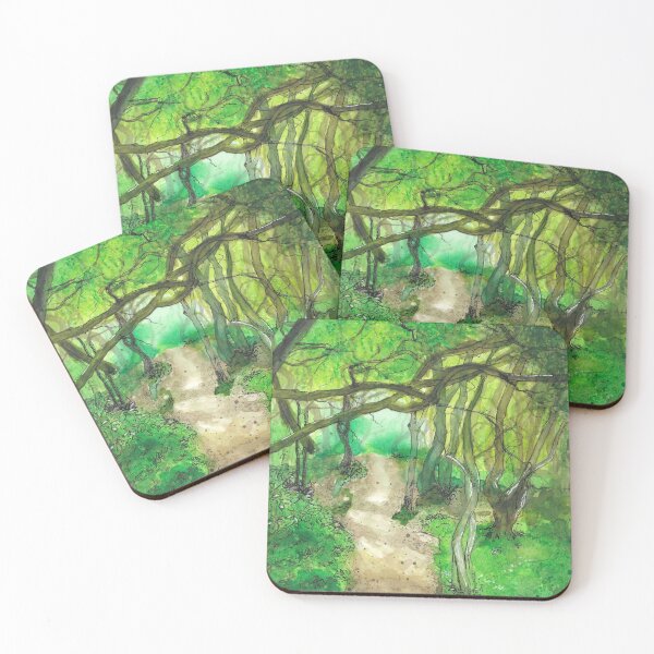 Item preview, A Woodland Walk in Lockdown | Peaceful Trees in Calming Greens designed and sold by CindyGetsArty.
