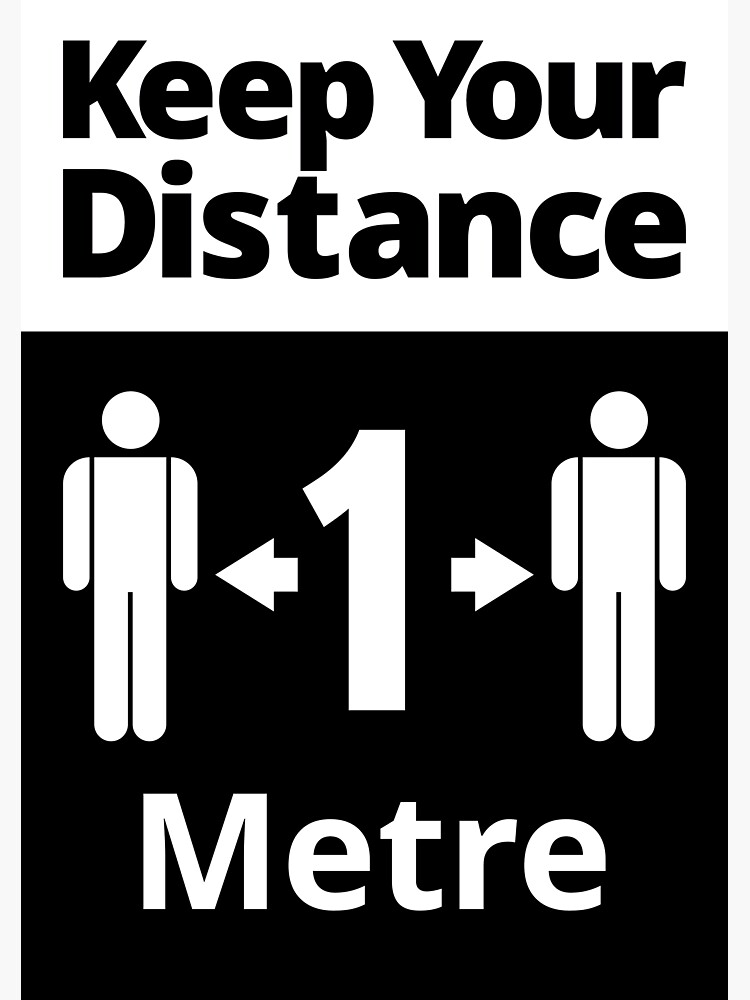 Thumbnail 3 of 3, Sticker, Keep Your Distance 1 metre - social safety sign designed and sold by SocialShop.