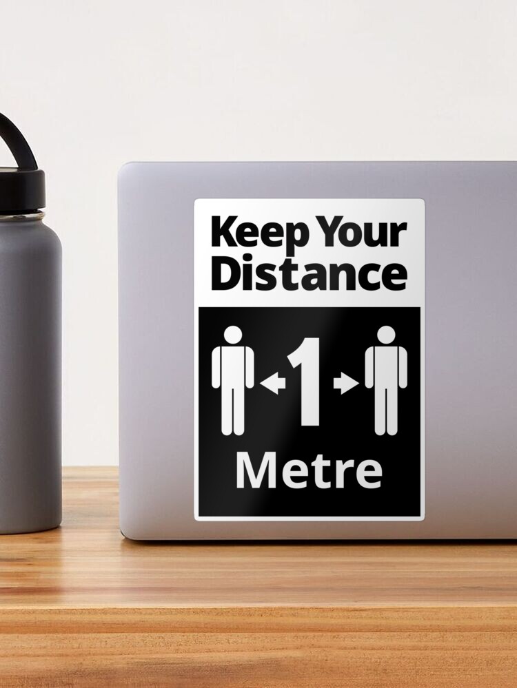Thumbnail 1 of 3, Sticker, Keep Your Distance 1 metre - social safety sign designed and sold by SocialShop.