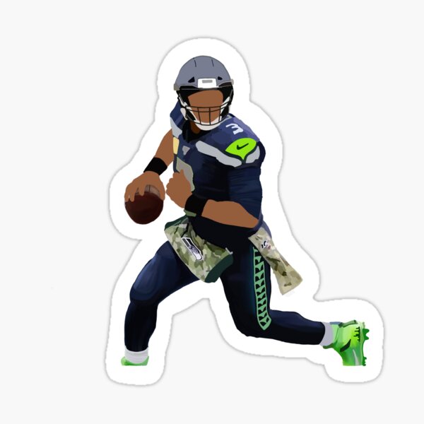 Russell Wilson Seattle Seahawks Watercolor Strokes Pixel Art 159 Sticker