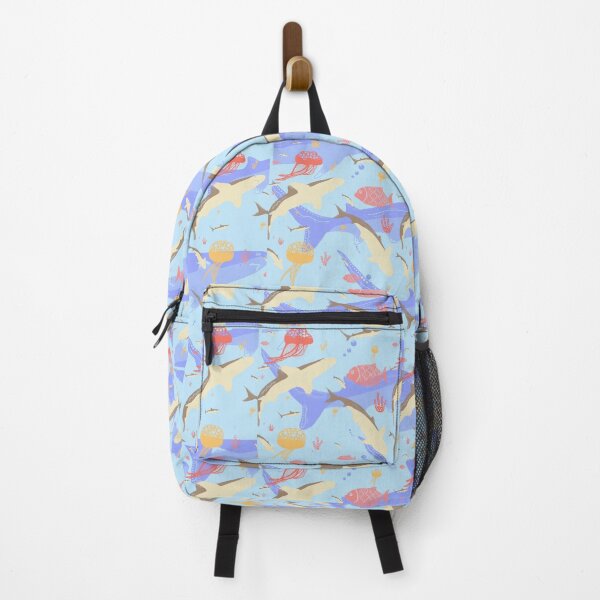 Item preview, blue shark surface pattern designed and sold by Jaz-ai.