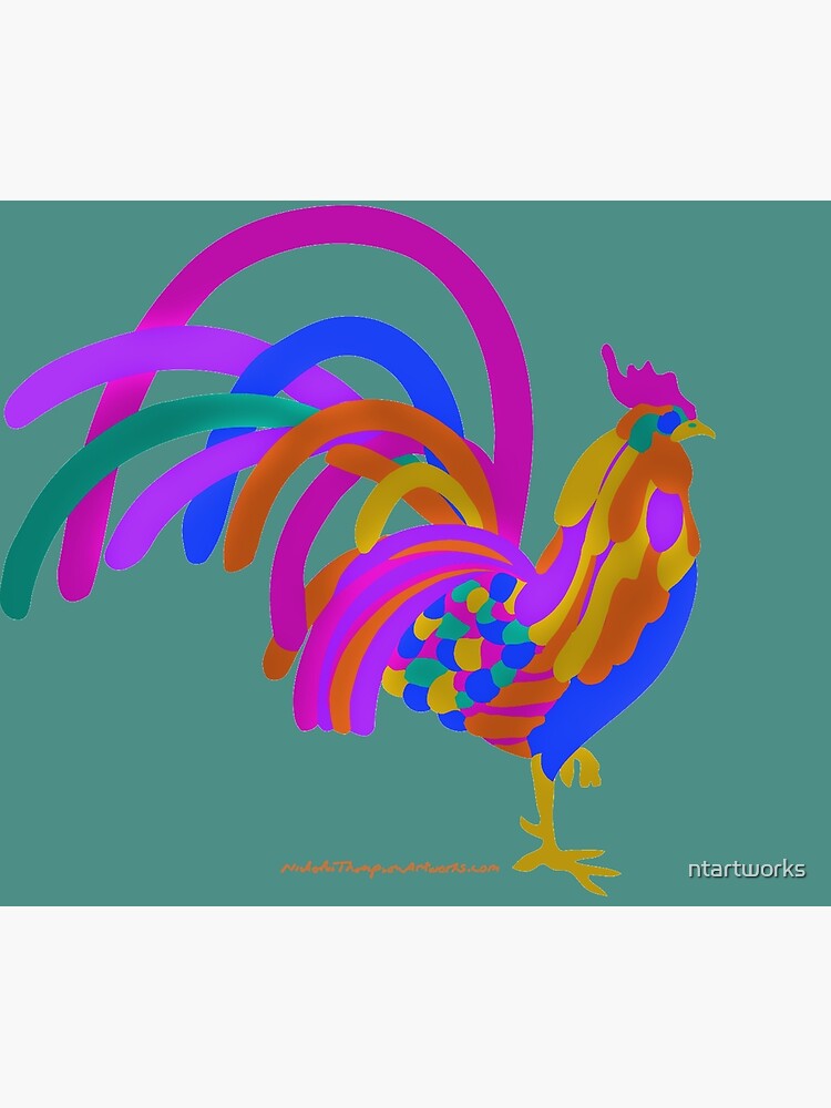 Thumbnail 2 of 2, Duvet Cover, Colorful Abstract Rooster designed and sold by ntartworks.