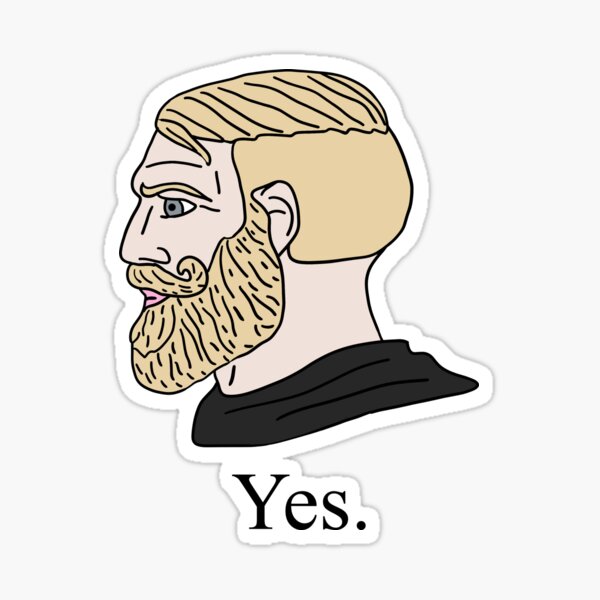 Gamer Yes Chad Meme - Meme - Sticker