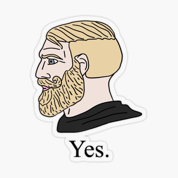 Gamer Yes Chad Meme - Meme - Sticker