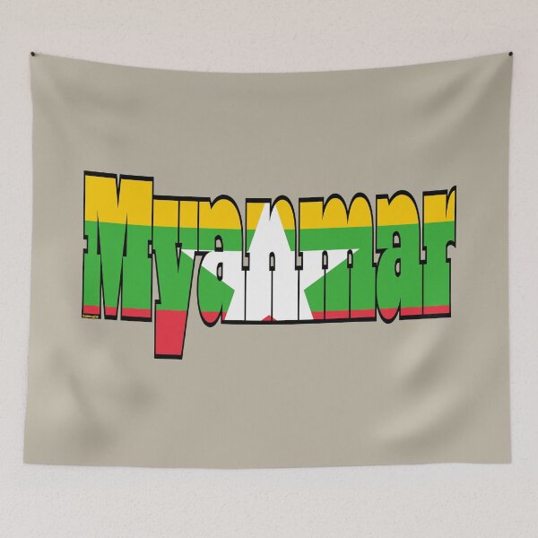 Item preview, Myanmar Font with Myanmar Flag designed and sold by Havocgirl.
