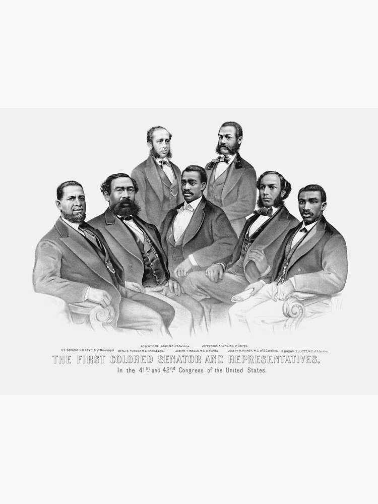 "First Colored Senator And Representatives" Framed Art Print for Sale