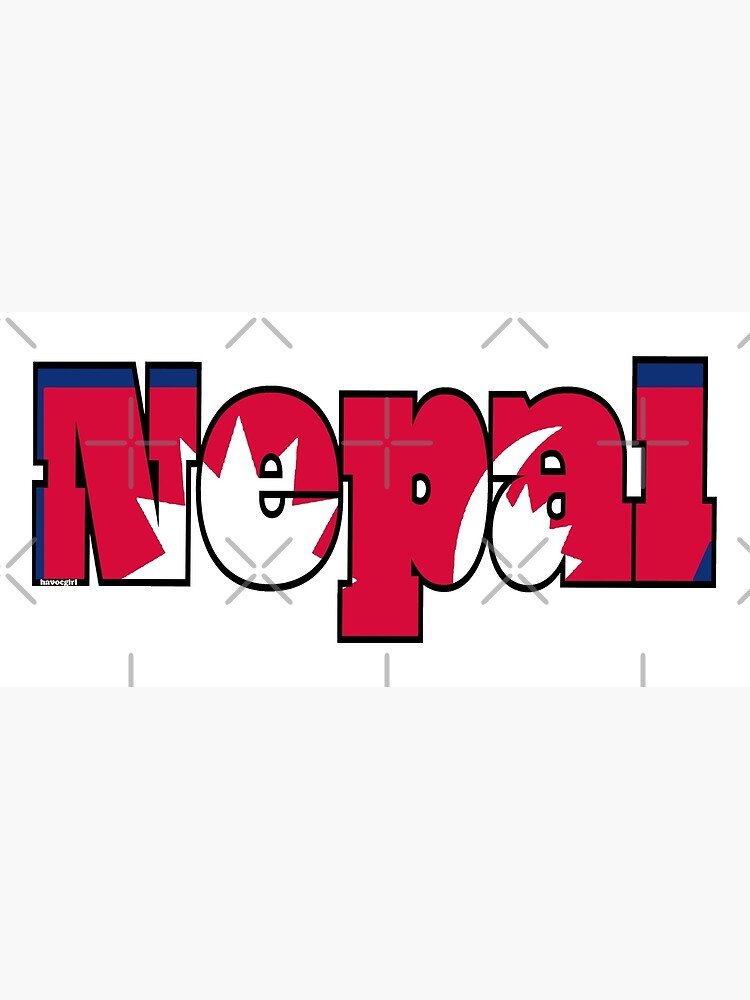 nepal-font-with-nepali-flag-poster-by-havocgirl-redbubble