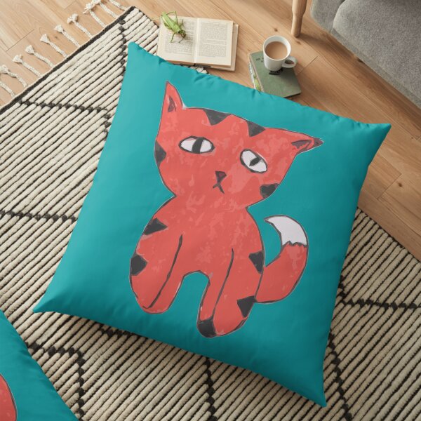 Sad Cat by Dre Floor Pillow