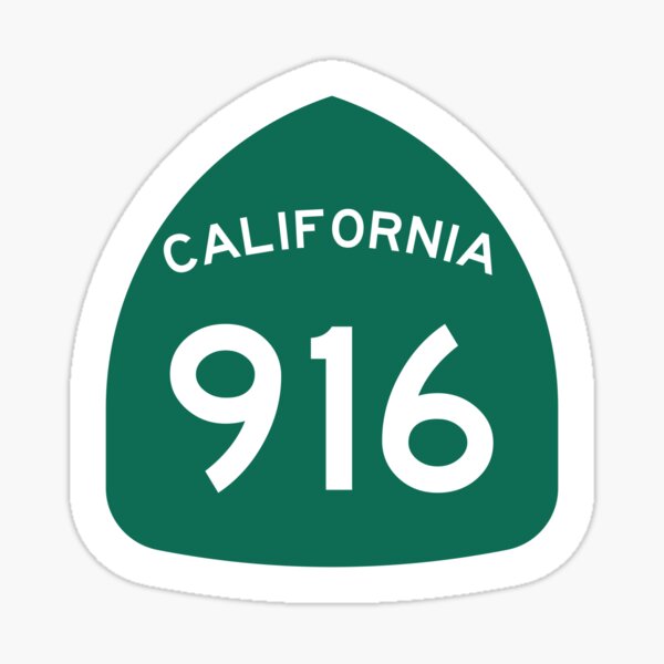 California State Route 916 (Area Code 916) Sticker
