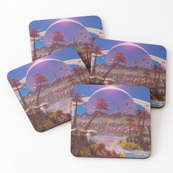 Item preview, alien planet landscape, beautiful forest the surface of an exoplanet  designed and sold by DottedYeti.
