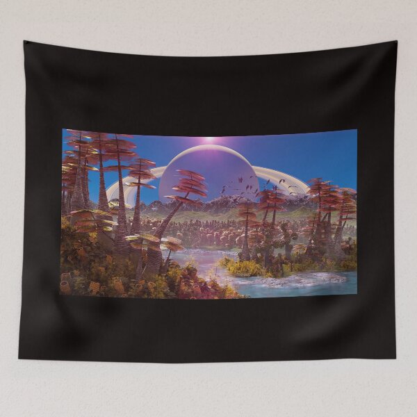 Item preview, alien planet landscape, beautiful forest the surface of an exoplanet  designed and sold by DottedYeti.