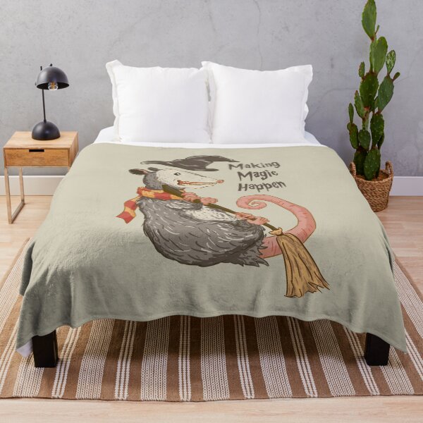 Item preview, Making Magic Happen | Trash Wizard | Magic Happens Pillowcase | Funny Opossum Witch | Funny Stressed Magician | Pet Disneyfication Potter the Possum designed and sold by Any Color Designs.
