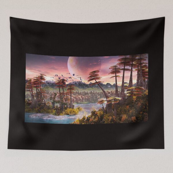 Item preview, alien planet landscape, beautiful forest the surface of an exoplanet designed and sold by DottedYeti.