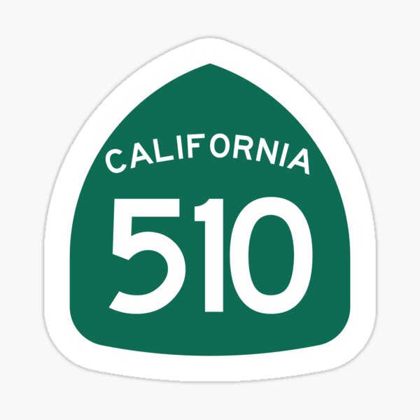 California State Route 510 (Area Code 510) Sticker